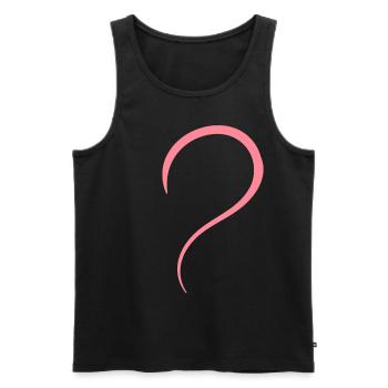 Demi-cœur rose - Débardeur bio Premium Homme - noir - Devant - Michal (187cm)