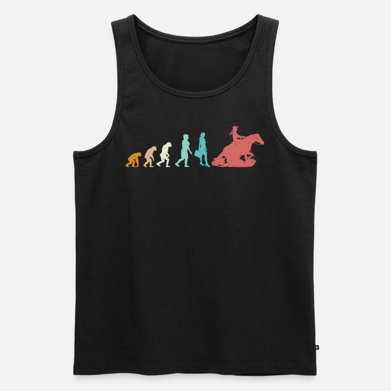 Evolution Sliding Stop | Western Riding - Men's Premium Organic Tank Top - black