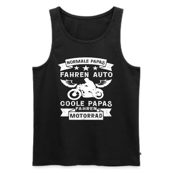 Lustiger Papa Motorrad Motorräder Vater Spruch - Männer Premium Bio Tank Top - Schwarz - Vorne - Michal (187cm)