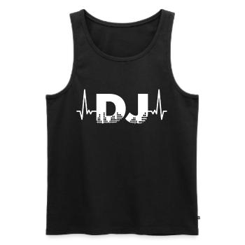 DJ Herzschlag Geschenk Für Discjockey Geschenkidee - Männer Premium Bio Tank Top - Schwarz - Vorne - Michal (187cm)