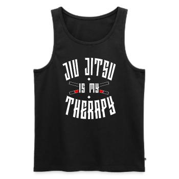 Jiu Jitsu Le Jiu Jitsu est ma thérapie - Débardeur bio Premium Homme - noir - Devant - AI Model Male 178 light (178cm)