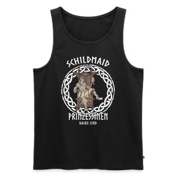 Schildmaid Prinzessin I Wikinger Valhalla Motiv - Männer Premium Bio Tank Top - Schwarz - Vorne - Michal (187cm)