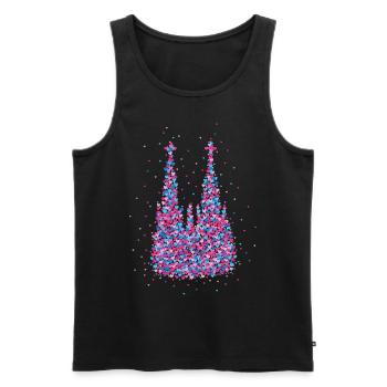 Cathédrale de Cologne Carnaval de Cologne Défilé du Carnaval de Cologne - Débardeur bio Premium Homme - noir - Devant - Michal (187cm)