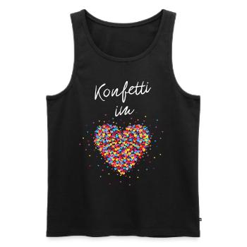 Konfetti im Herzen Karneval Kostümersatz - Männer Premium Bio Tank Top - Schwarz - Vorne - Michal (187cm)