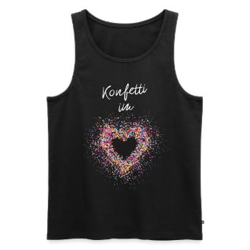 Konfetti im Herz Karneval Konfetti Köln - Männer Premium Bio Tank Top - Schwarz - Vorne - Michal (187cm)