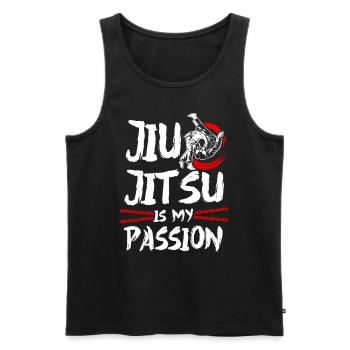 Jiu Jitsu Le Jiu Jitsu est ma passion - Débardeur bio Premium Homme - noir - Devant - AI Model Male 178 light (178cm)