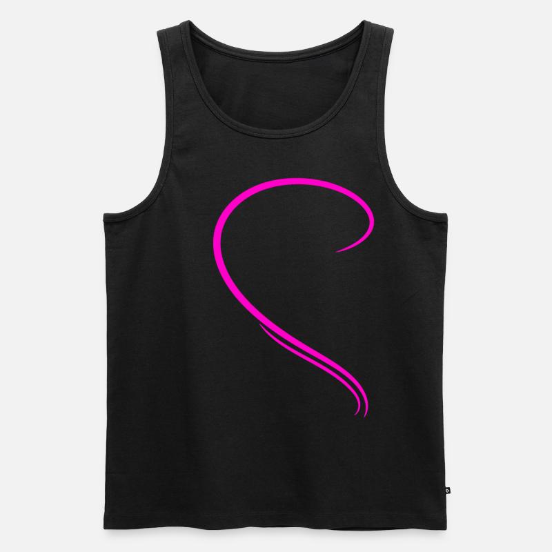 Halbes Pinkes Herz - Männer Premium Bio Tank Top - Schwarz