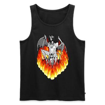Flames Purgatory She-devil Hell Horror Halloween - Men's Premium Organic Tank Top - black - Front - AI Model Male 178 light (178cm)