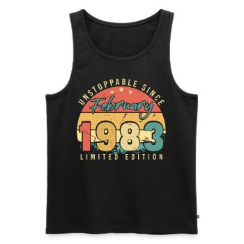 Geboren 1983 Im Februar Retro - Männer Premium Bio Tank Top - Schwarz - Vorne - Michal (187cm)