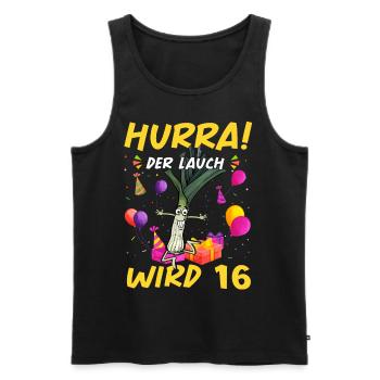 Hurra der Lauch wird 16 - Männer Premium Bio Tank Top - Schwarz - Vorne - Michal (187cm)