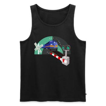 Eisenbahn Übergang Schranke Eisenbahner - Männer Premium Bio Tank Top - Schwarz - Vorne - Michal (187cm)