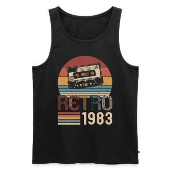 Retro Vintage 1983 Born Birthday Vintage - Men's Premium Organic Tank Top - black - Front - Michal (187cm)
