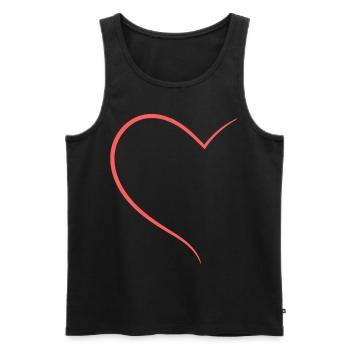Conception Orange Demi-Cœur - Débardeur bio Premium Homme - noir - Devant - Michal (187cm)