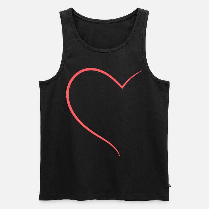 Halbes Herz Oranges Design - Männer Premium Bio Tank Top - Schwarz