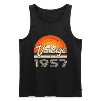 Vintage 1957 Geburtstag Retro - Männer Premium Bio Tank Top - Schwarz - Vorne - Michal (187cm)