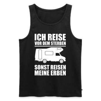 Ich Reise Vor Dem Sterben Sonst Reisen Meine Erben - Männer Premium Bio Tank Top - Schwarz - Vorne - AI Model Male 178 light (178cm)