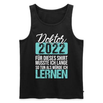 Doktortitel 2022 Doktorhut Promotion Hut Doktor - Männer Premium Bio Tank Top - Schwarz - Vorne - Michal (187cm)