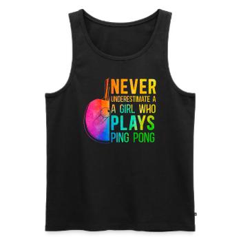 Ping Pong Table Tennis Fille - Débardeur bio Premium Homme - noir - Devant - Michal (187cm)
