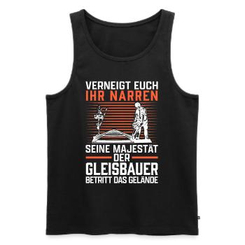 Seine Majestät der Gleisbauer Gleisbau - Männer Premium Bio Tank Top - Schwarz - Vorne - AI Model Male 178 light (178cm)