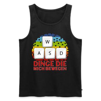 WASD Dinge Die Mich Bewegen - Männer Premium Bio Tank Top - Schwarz - Vorne - AI Model Male 178 light (178cm)