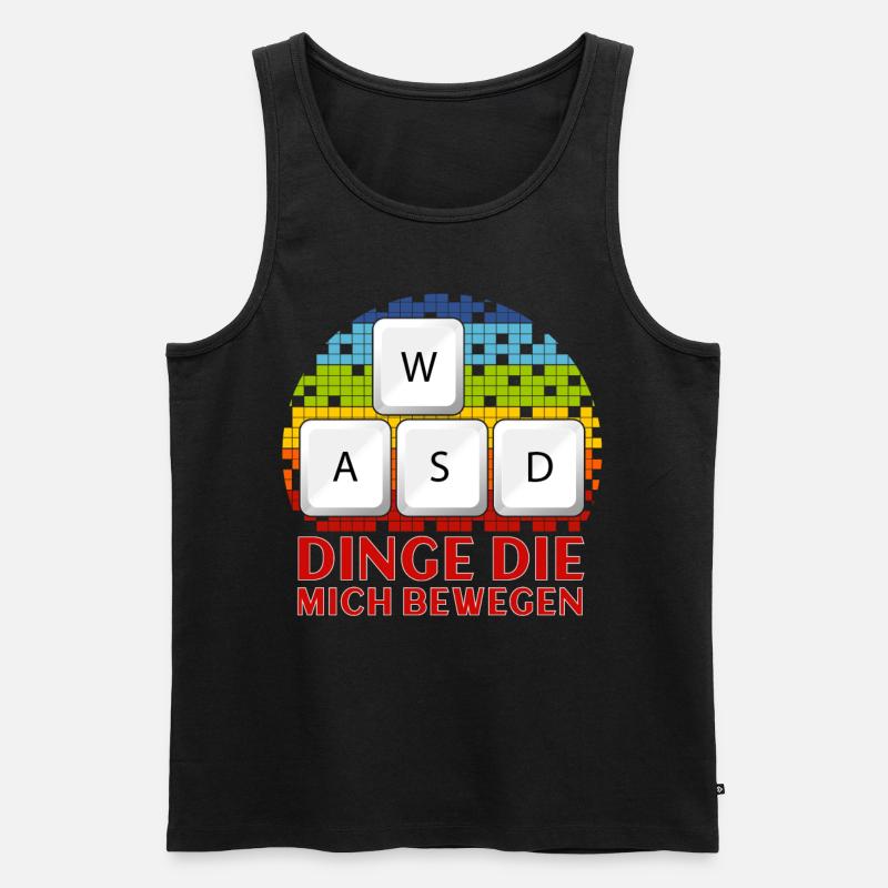 WASD Dinge Die Mich Bewegen - Männer Premium Bio Tank Top - Schwarz