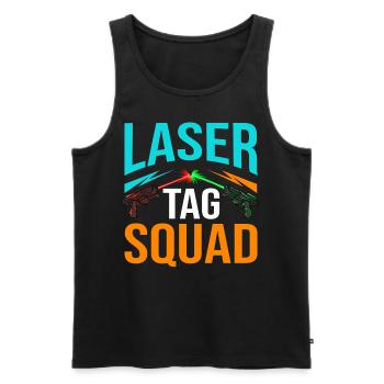 Laser Tag Laser Tag Laser Game Joueur de laser - Débardeur bio Premium Homme - noir - Devant - AI Model Male 178 light (178cm)