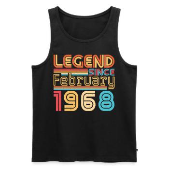 1968 Février Legend Retro - Débardeur bio Premium Homme - noir - Devant - AI Model Male 178 light (178cm)