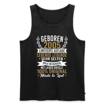 Geboren 2005 limitierte Auflage - Männer Premium Bio Tank Top - Schwarz - Vorne - AI Model Male 178 light (178cm)