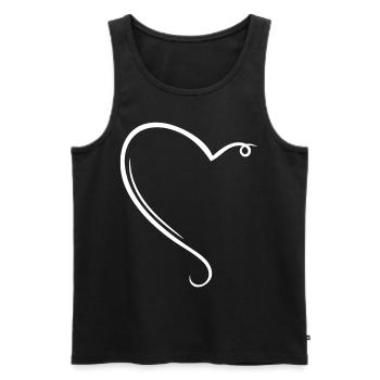 Half Heart White - Men's Premium Organic Tank Top - black - Front - AI Model Male 178 light (178cm)