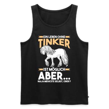 Reitlehrer Tinker Pferd - Männer Premium Bio Tank Top - Schwarz - Vorne - Michal (187cm)