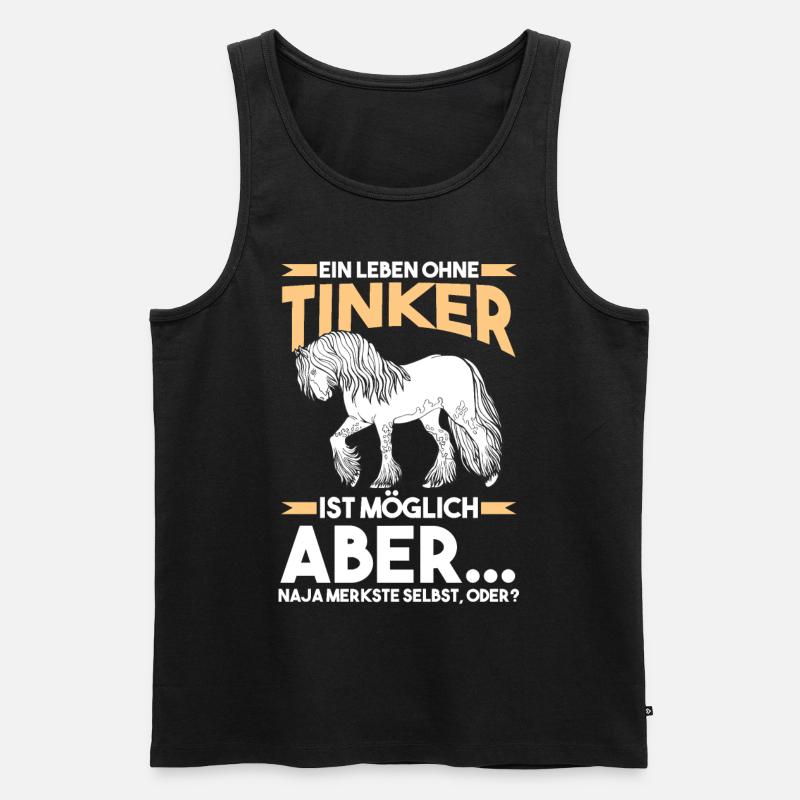 Reitlehrer Tinker Pferd - Männer Premium Bio Tank Top - Schwarz