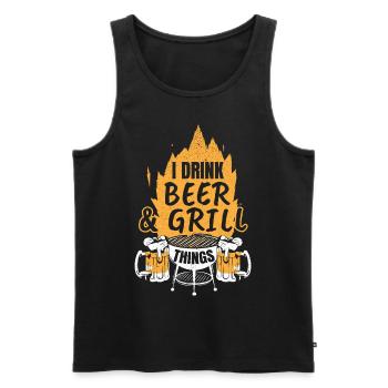 Papa Chef Of The Barbecue Grills Father BBQ - Men's Premium Organic Tank Top - black - Front - Michal (187cm)
