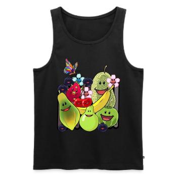 Fruits d’été Fruits Cuisine végétarienne Fruits - Débardeur bio Premium Homme - noir - Devant - Michal (187cm)