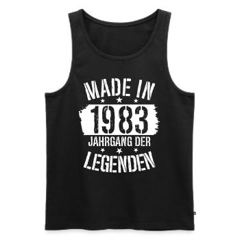 Jahrgang 1983 Geboren Legende 39 Jahre Geburtstag - Männer Premium Bio Tank Top - Schwarz - Vorne - AI Model Male 178 light (178cm)