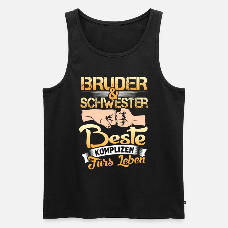 Bruder und Schwester beste Komplizen - Männer Premium Bio Tank Top - Schwarz
