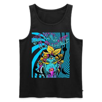 Trippy Woman GOA - Men's Premium Organic Tank Top - black - Front - Michal (187cm)