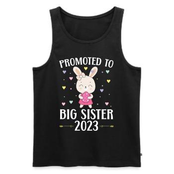 Zur großen Schwester befördert 2023 Schwesterchen - Männer Premium Bio Tank Top - Schwarz - Vorne - Michal (187cm)