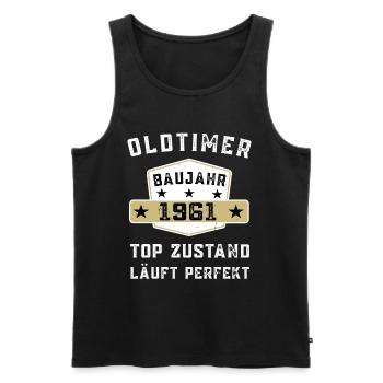 Lustiger Oldtimer 1961 Geburtstag Spruch - Männer Premium Bio Tank Top - Schwarz - Vorne - Michal (187cm)