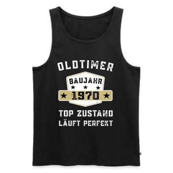 Lustiger Oldtimer 1970 Geburtstag Spruch - Männer Premium Bio Tank Top - Schwarz - Vorne - AI Model Male 178 light (178cm)