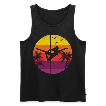 Pole Dance Pole Dancing Girl I Sunset Pole Dance - Men's Premium Organic Tank Top - black - Front - AI Model Male 178 light (178cm)