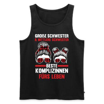 Große und Mittlere Schwester - Männer Premium Bio Tank Top - Schwarz - Vorne - AI Model Male 178 light (178cm)