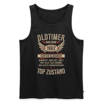 Oldtimer Baujahr 1962 Geboren Jahrgang Geburtstag - Männer Premium Bio Tank Top - Schwarz - Vorne - Michal (187cm)