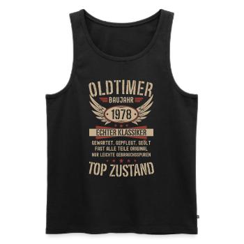 Oldtimer Baujahr 1978 Geboren Jahrgang Geburtstag - Männer Premium Bio Tank Top - Schwarz - Vorne - AI Model Male 178 light (178cm)