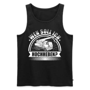 Wen soll ich hochheben Kran - Männer Premium Bio Tank Top - Schwarz - Vorne - Michal (187cm)