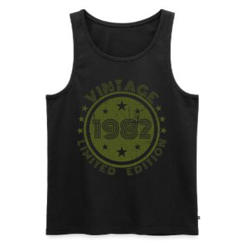 Vintage 1982 82 Birthday Retro Vintage Gift - Men's Premium Organic Tank Top - black - Front - Michal (187cm)