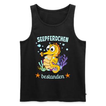 Seepferdchen Bestanden Kinder Schwimmabzeichen - Männer Premium Bio Tank Top - Schwarz - Vorne - AI Model Male 178 light (178cm)