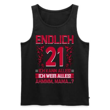 Endlich 21 Ich Kann Alles Ich Weiß Alles - Männer Premium Bio Tank Top - Schwarz - Vorne - Michal (187cm)