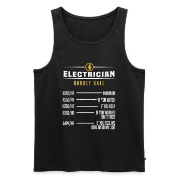Electrical Engineer Funny Electrician Hourly Rate - Men's Premium Organic Tank Top - black - Front - Michal (187cm)