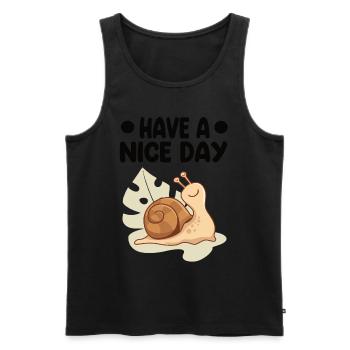 Snail - Men's Premium Organic Tank Top - black - Front - Michal (187cm)