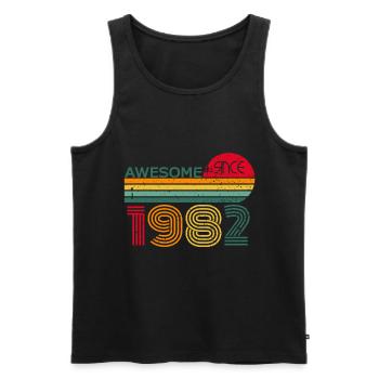 Vintage 1982 82 Birthday Retro Vintage Gift - Men's Premium Organic Tank Top - black - Front - Michal (187cm)